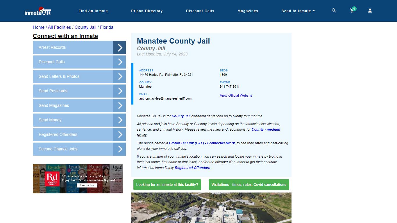 Manatee County Jail - Inmate Locator - Palmetto, FL