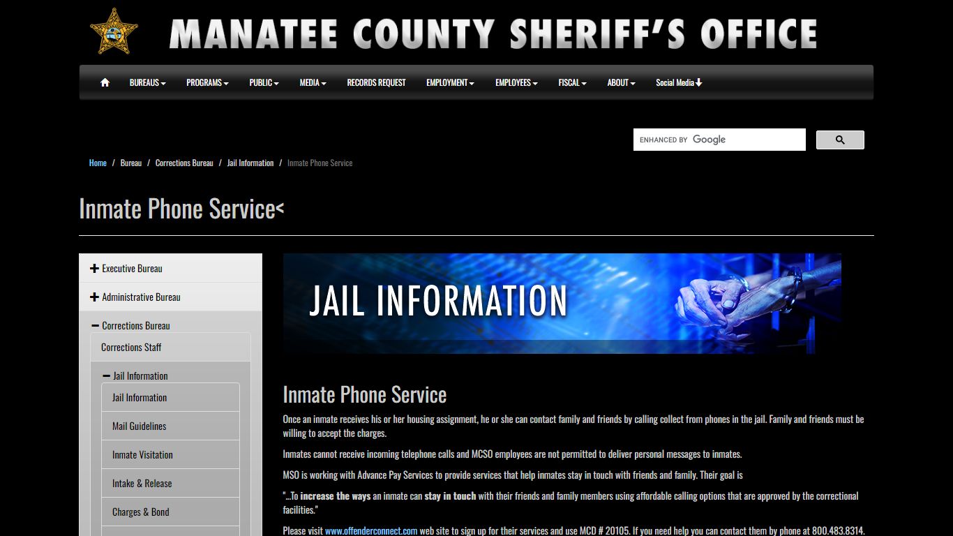 Inmate Phone Service - Manatee Sheriff